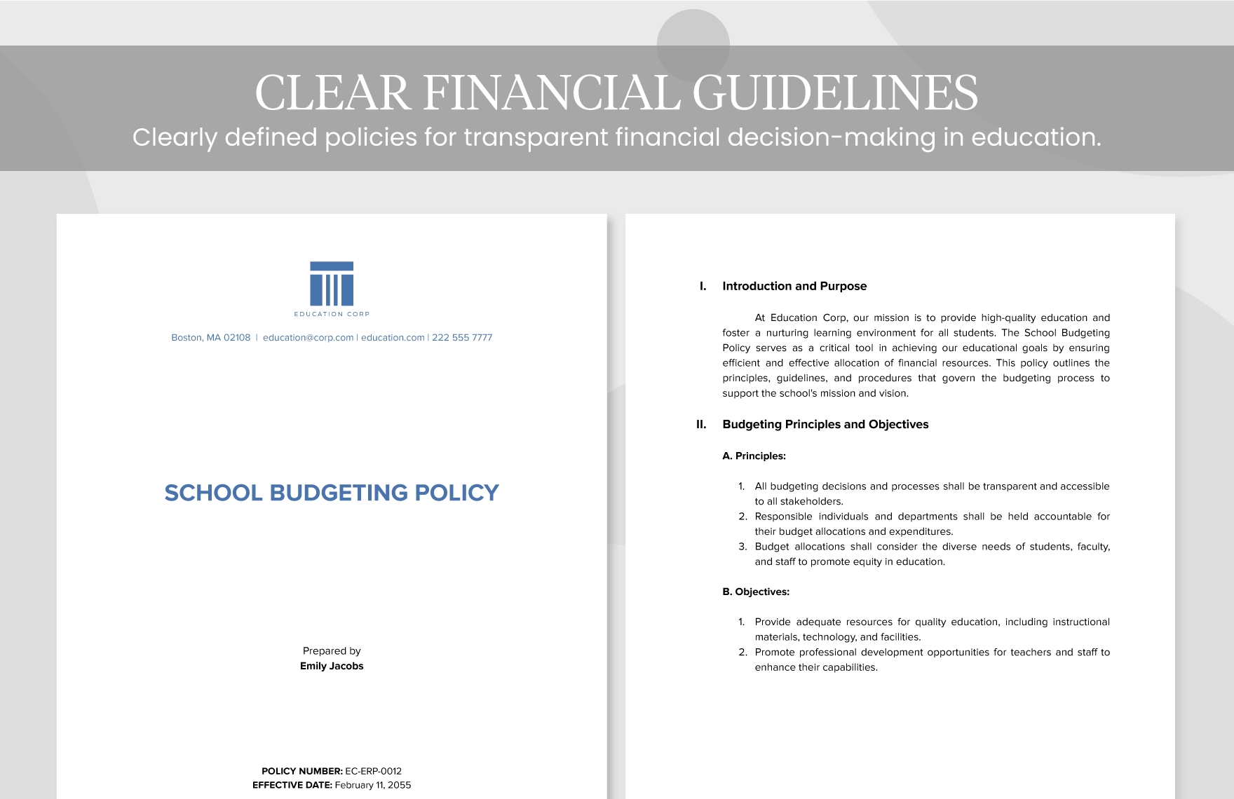 School Budgeting Policy Template