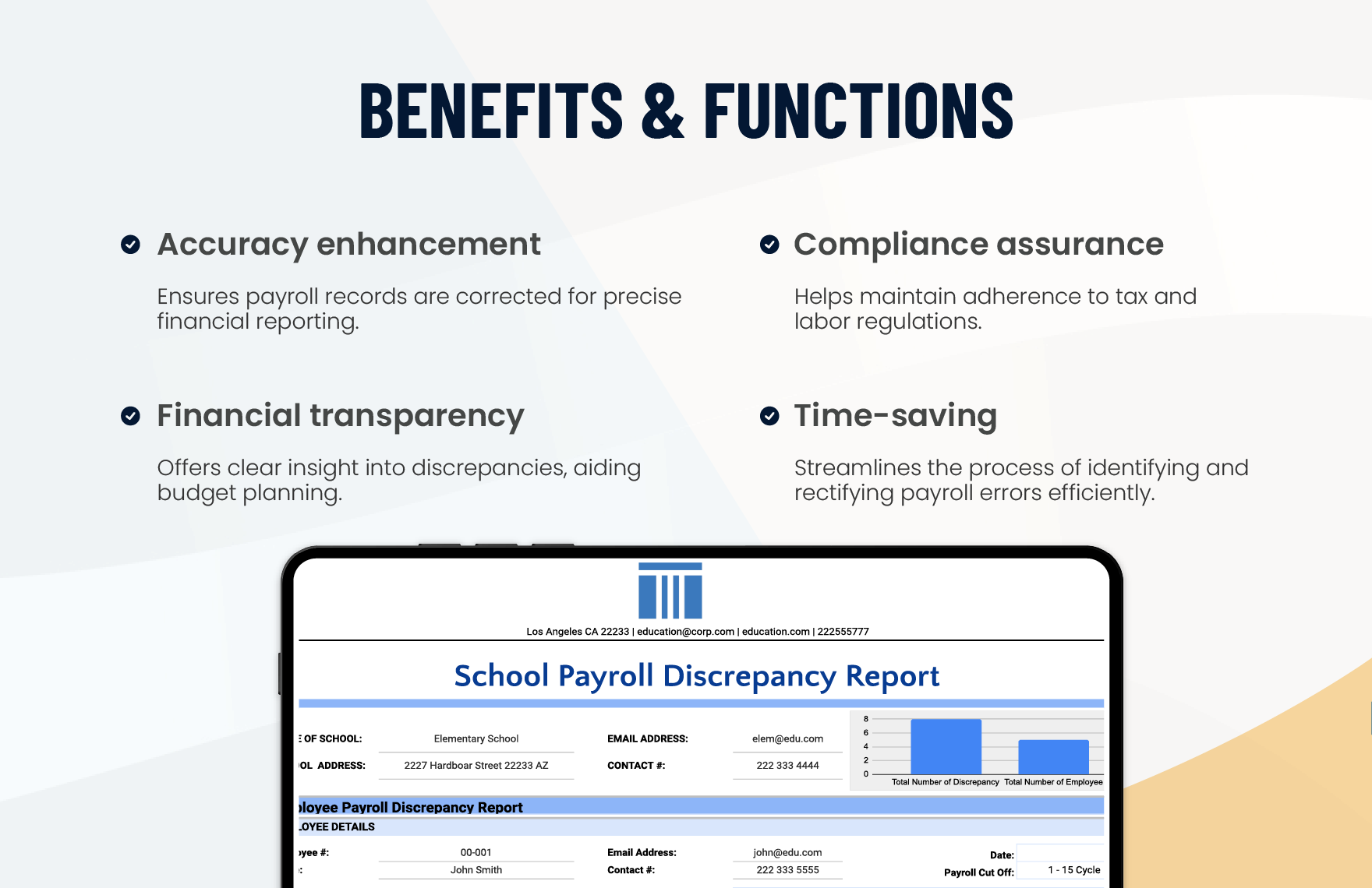 School Payroll Discrepancy Report Template