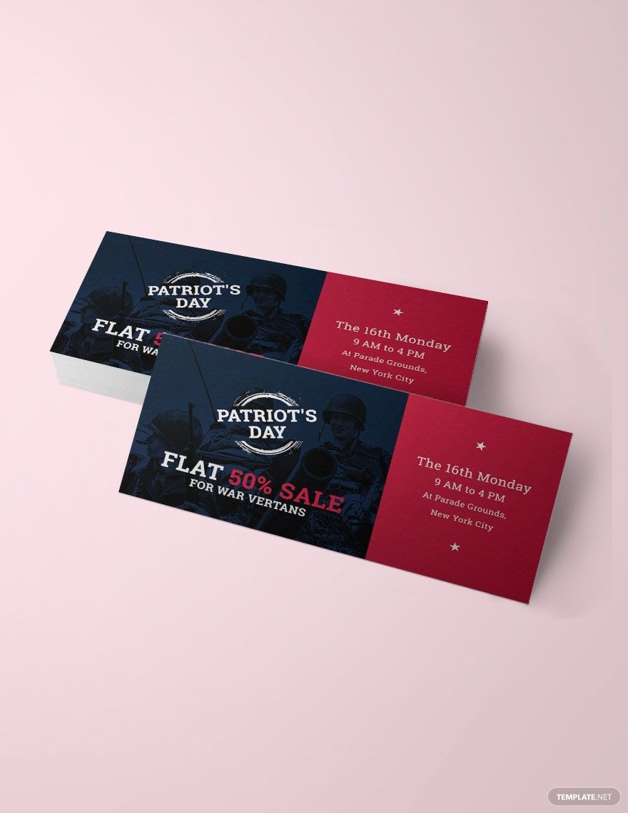Free Patriot's Day Voucher Template