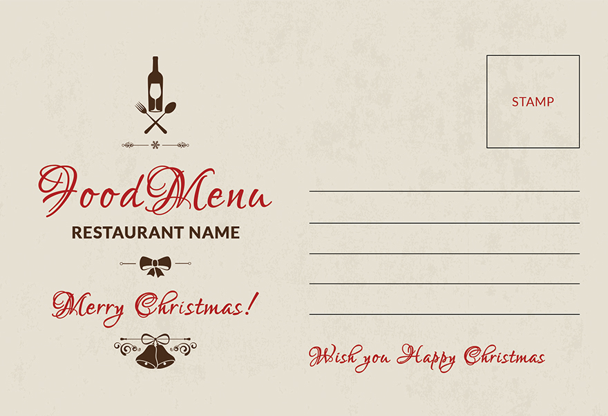 Restaurant Christmas Postcard download