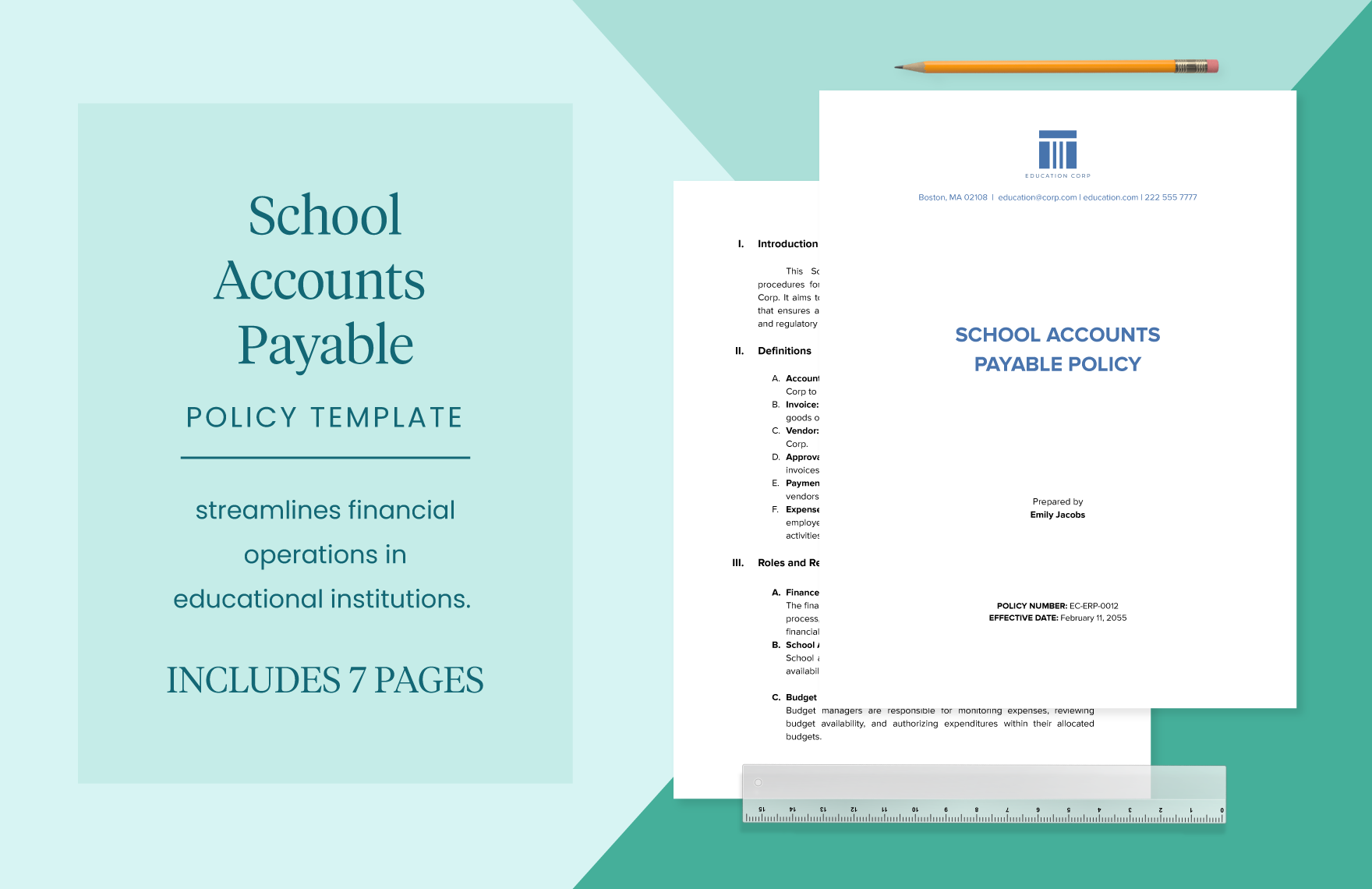 School Accounts Payable Policy Template
