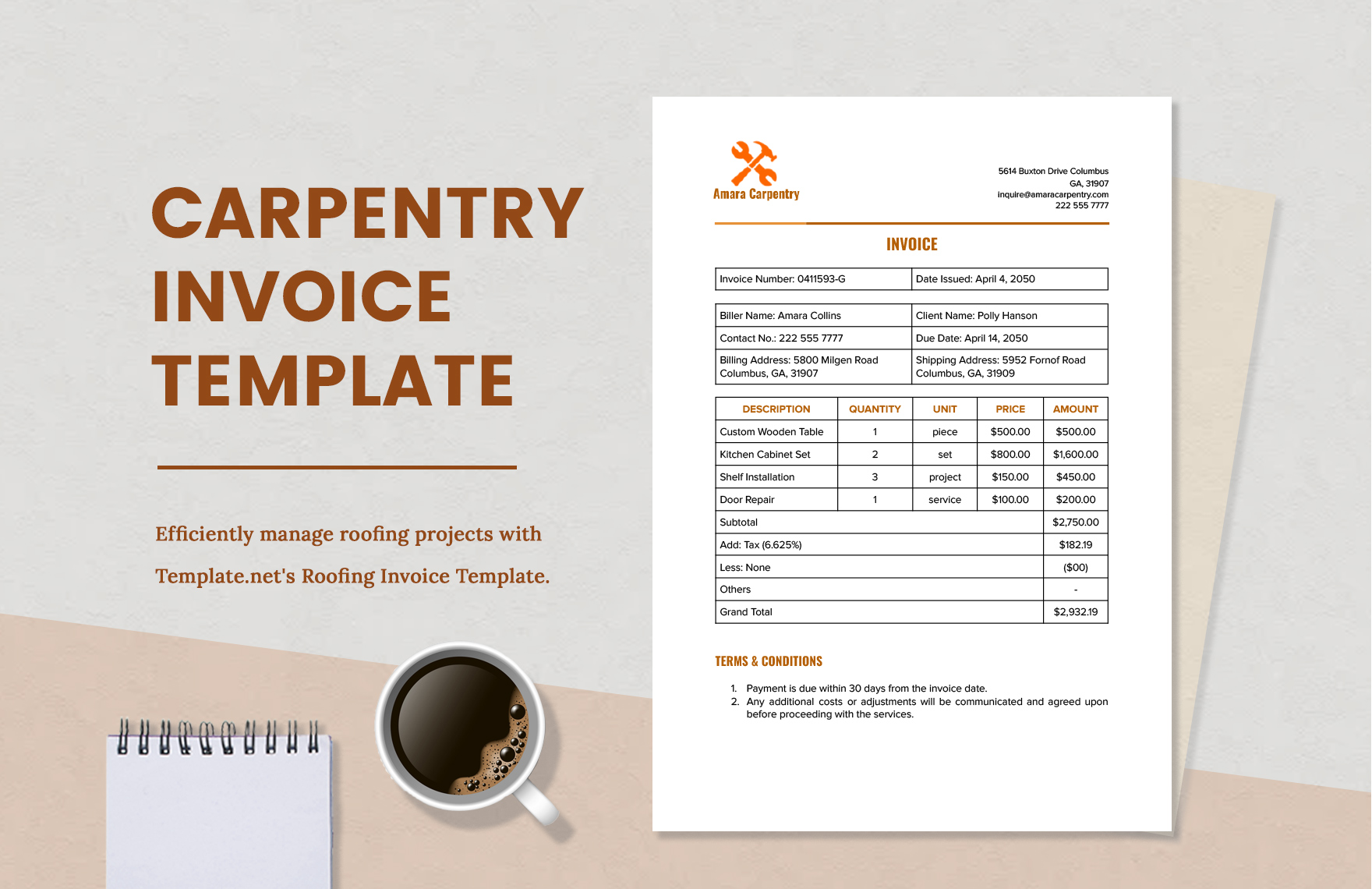 Free Construction Invoice Template Word Pdf Eforms
