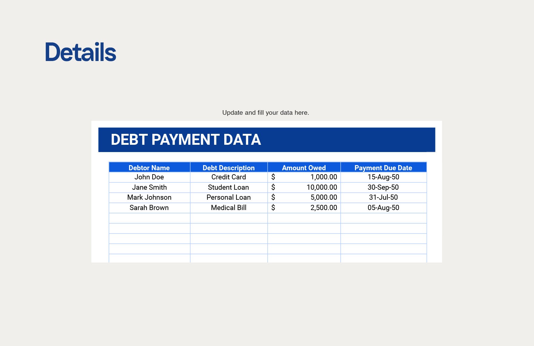 Debt Payment Tracker Template