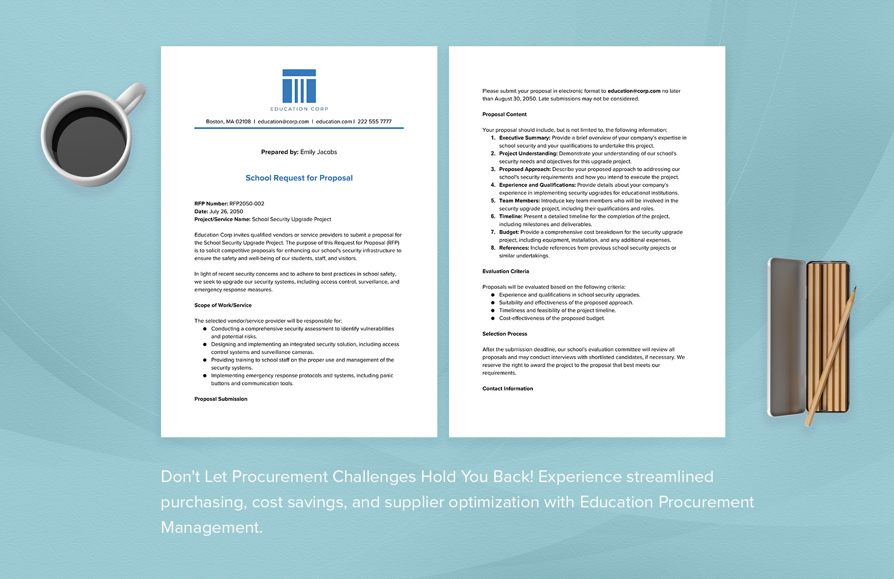 School Request for Proposal (RFP) Template 