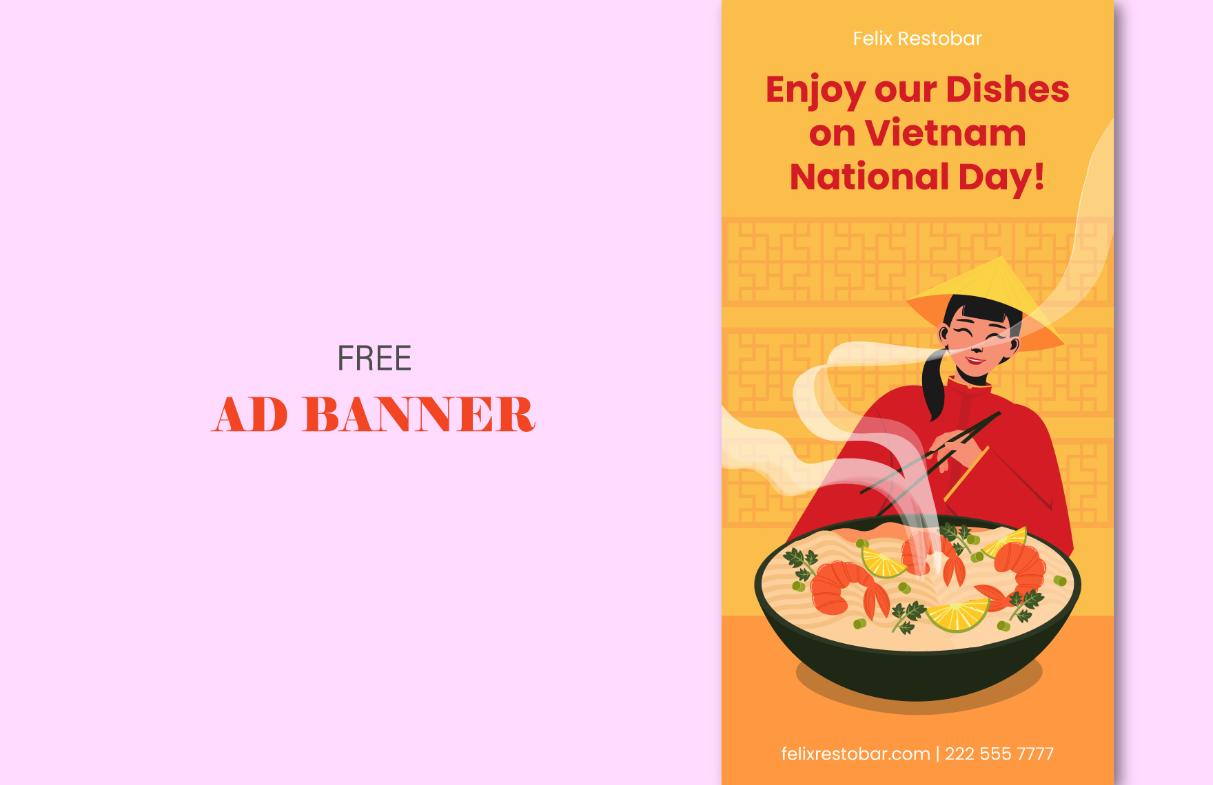 Free Vietnam National Day  Vertical Ad Banner in PDF, Illustrator, SVG, JPG