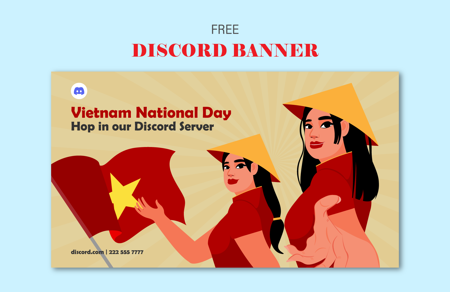 Free Vietnam National Day Discord Banner in PDF, Illustrator, SVG, JPG