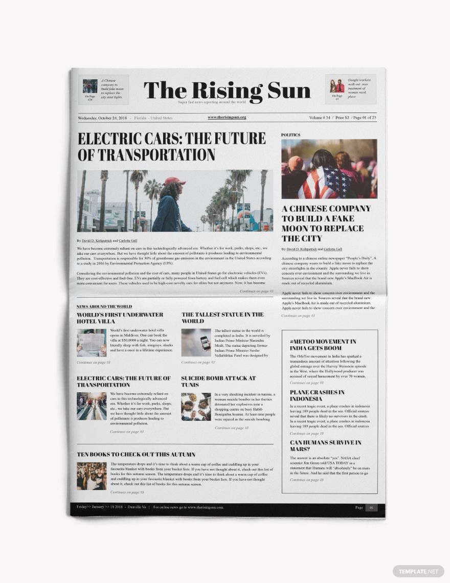 Political Newspaper Template in PSD Pages Word Publisher Download