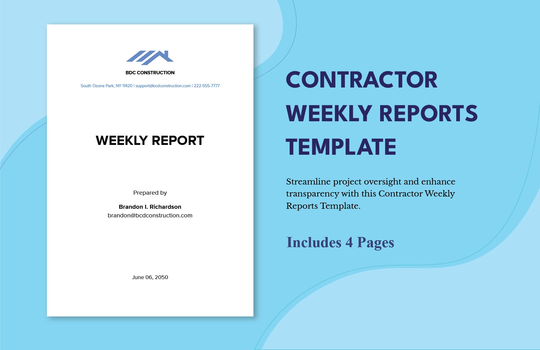 Contractor Weekly Reports Template