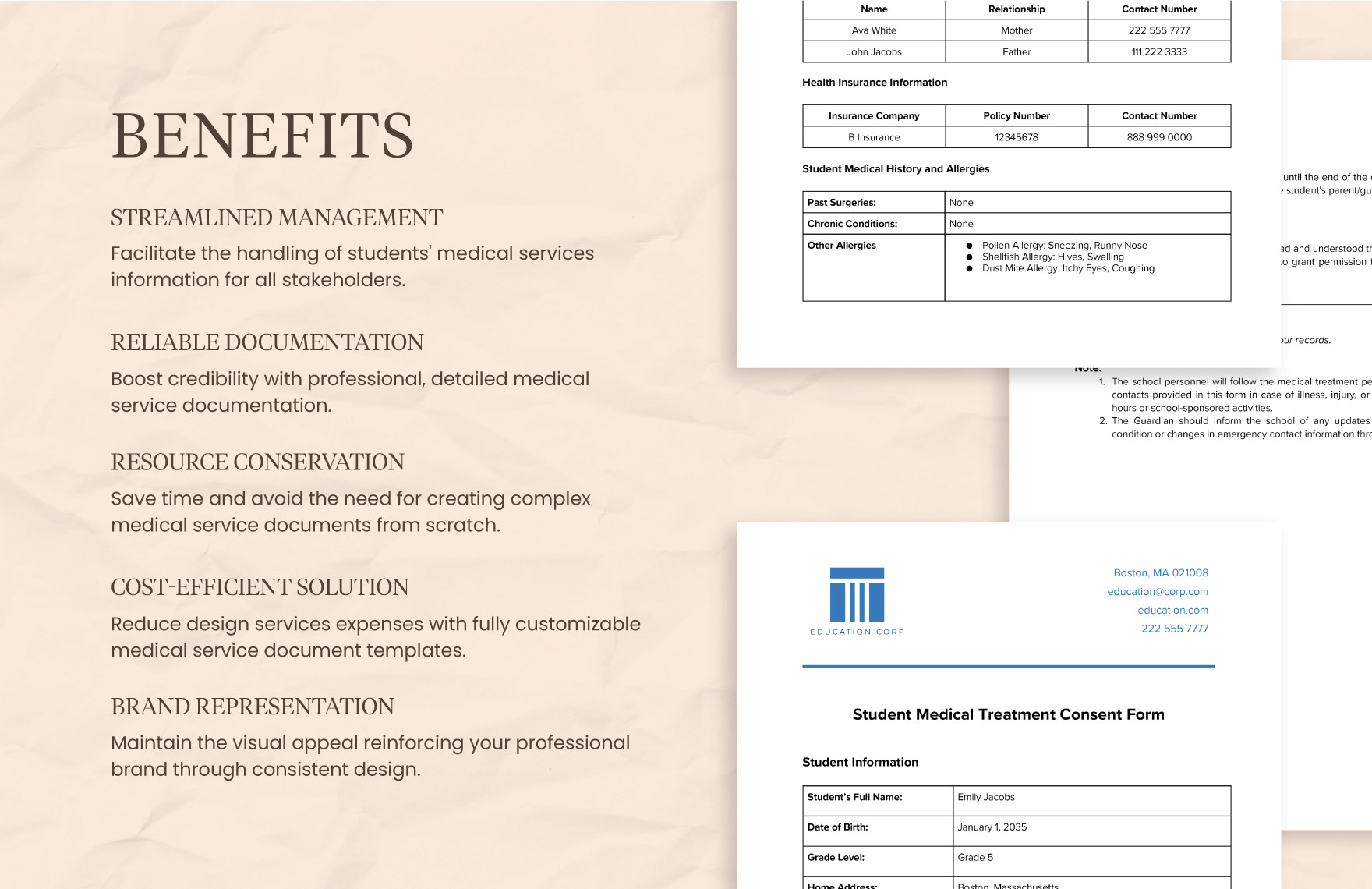 Student Medical Treatment Consent Form Template