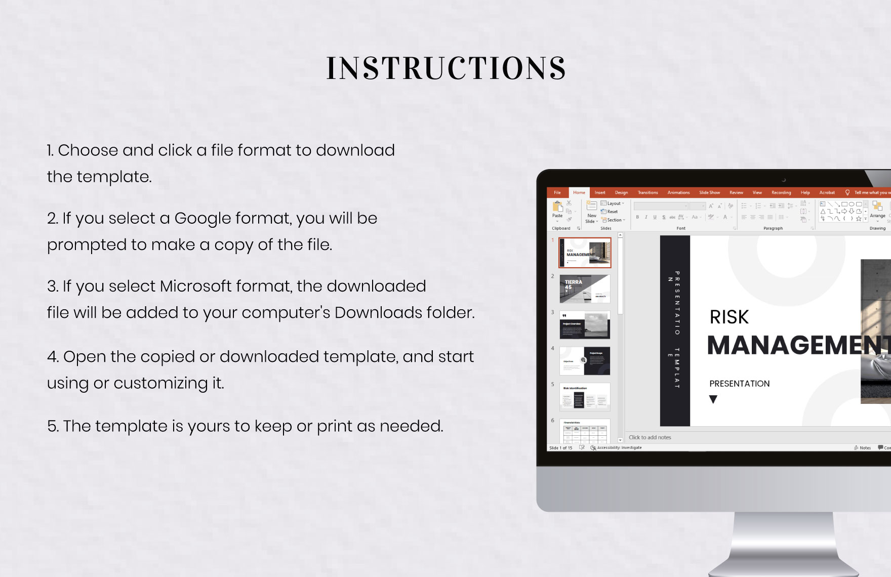 Free Risk Management Presentation Template to Edit Online