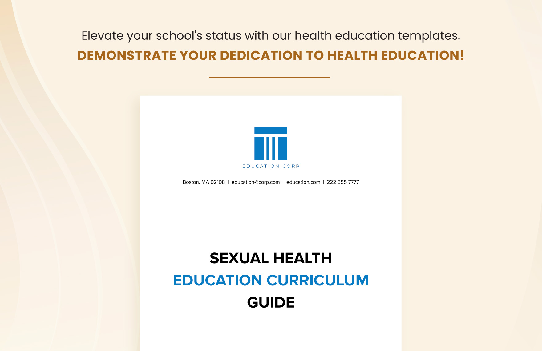 Sexual Health Education Curriculum Guide Template