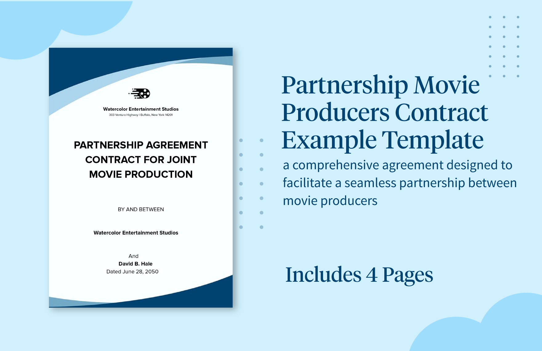 Partnership Movie Producers Contract Example Template