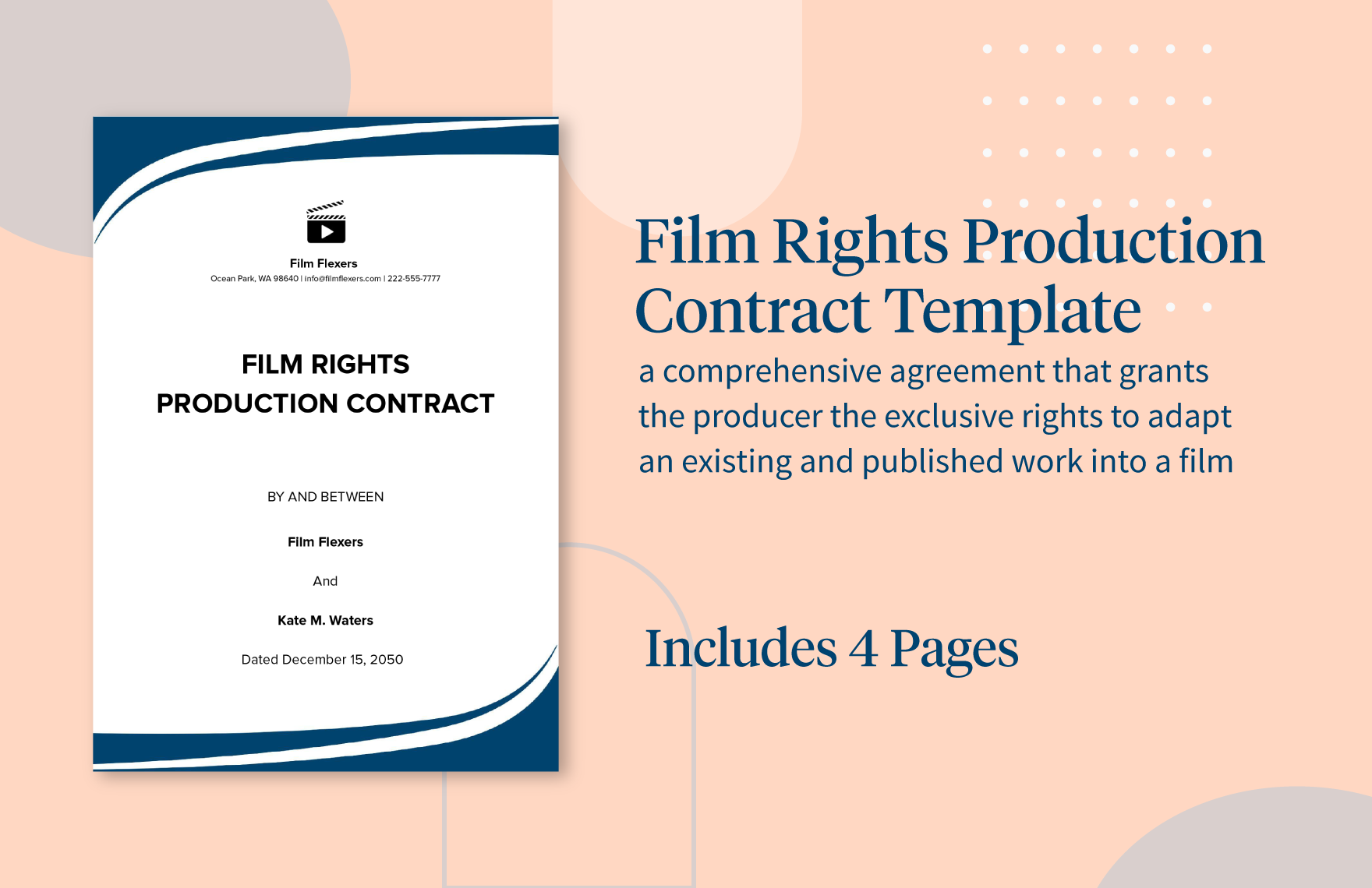 Film Rights Production Contract Template
