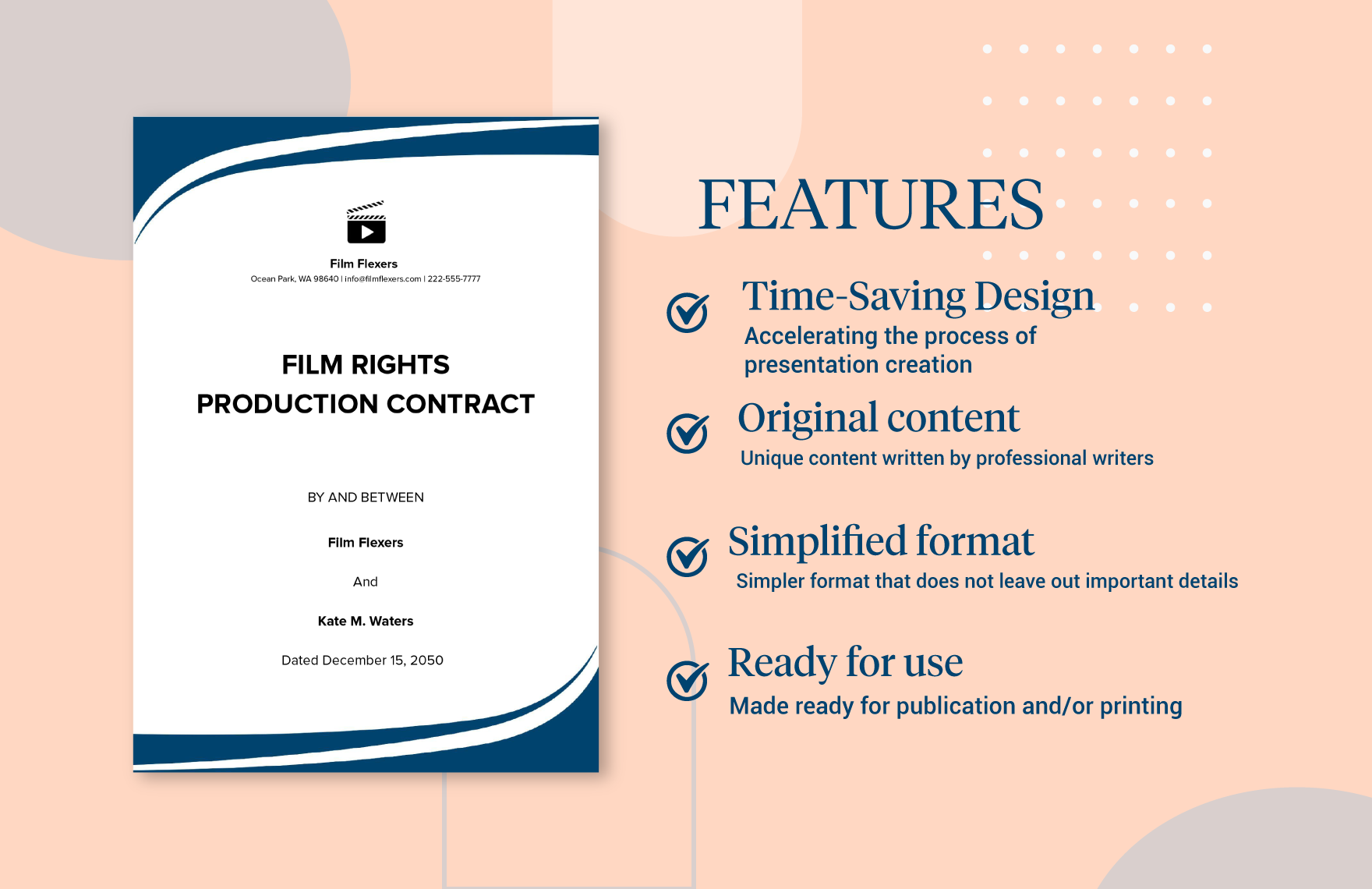 Film Rights Production Contract Template