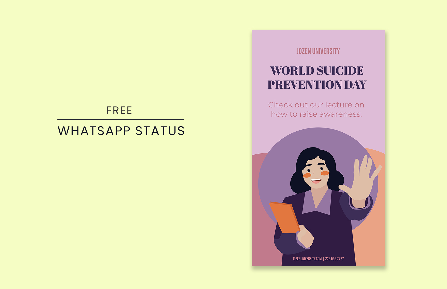 Free World Suicide Prevention Day Whatsapp Status in PDF, Illustrator, SVG, JPEG