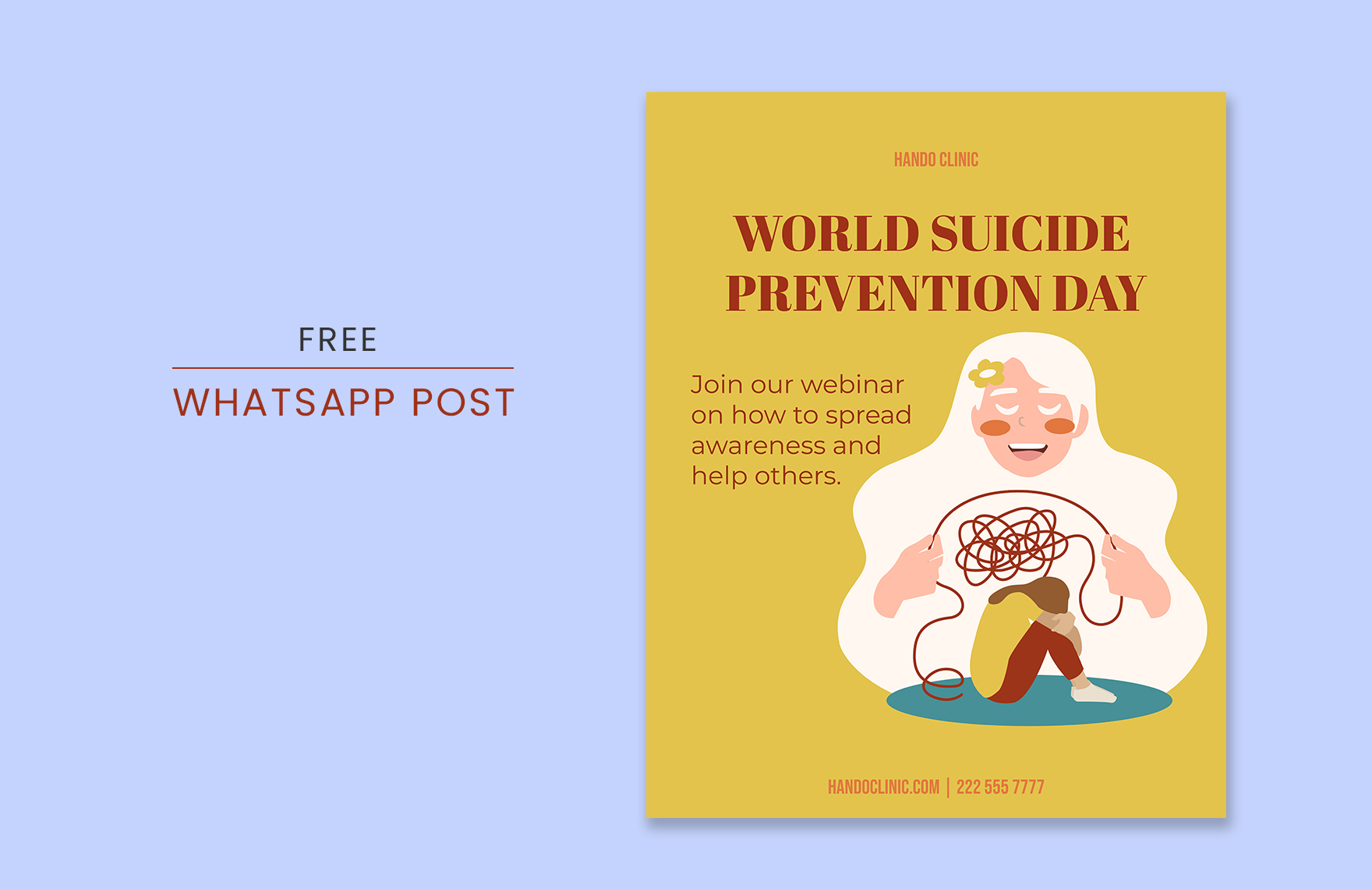 Free World Suicide Prevention Day Whatsapp Vertical Post in PDF, Illustrator, SVG, JPG