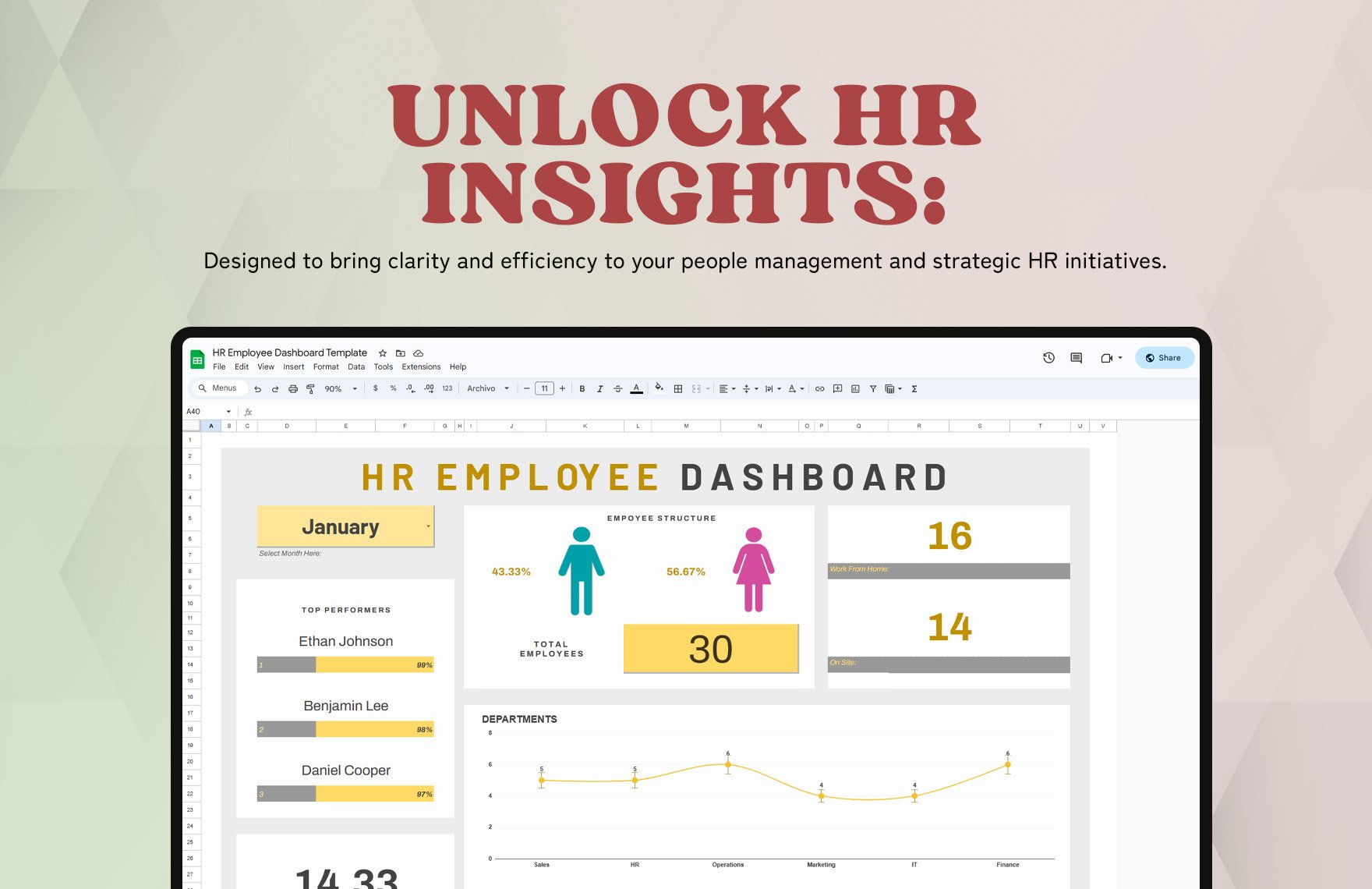 HR Employee Dashboard Template