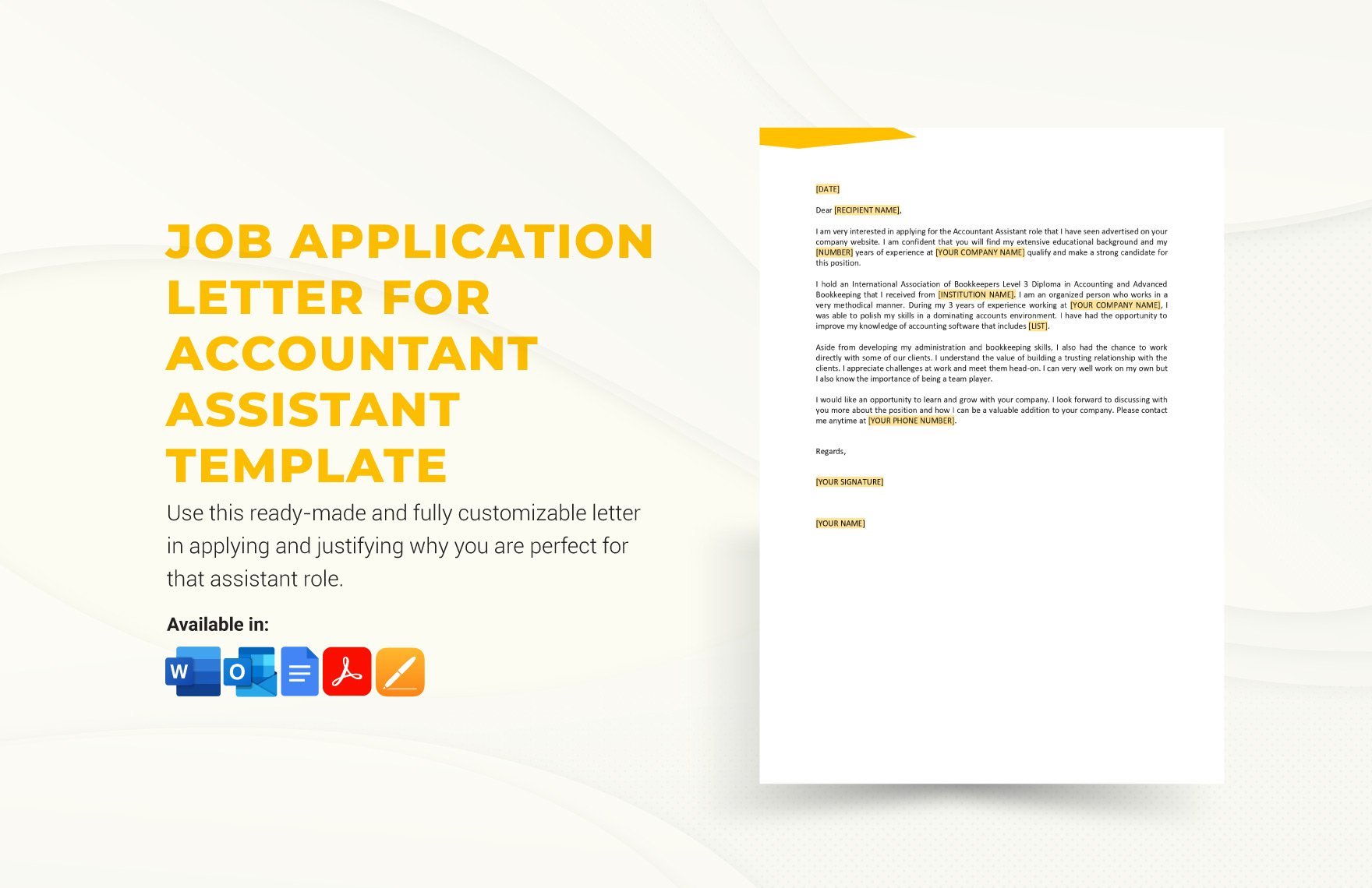 Job Application Letter For Accountant Assistant