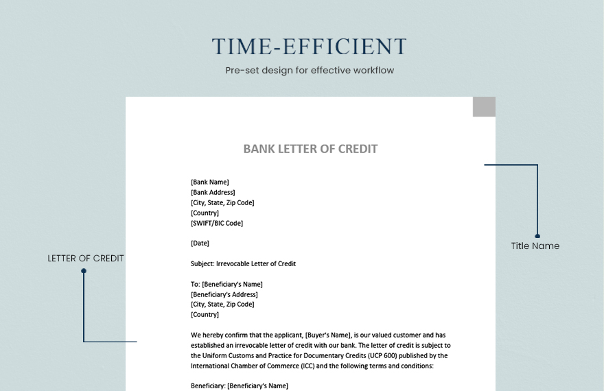 Bank Letter Of Credit