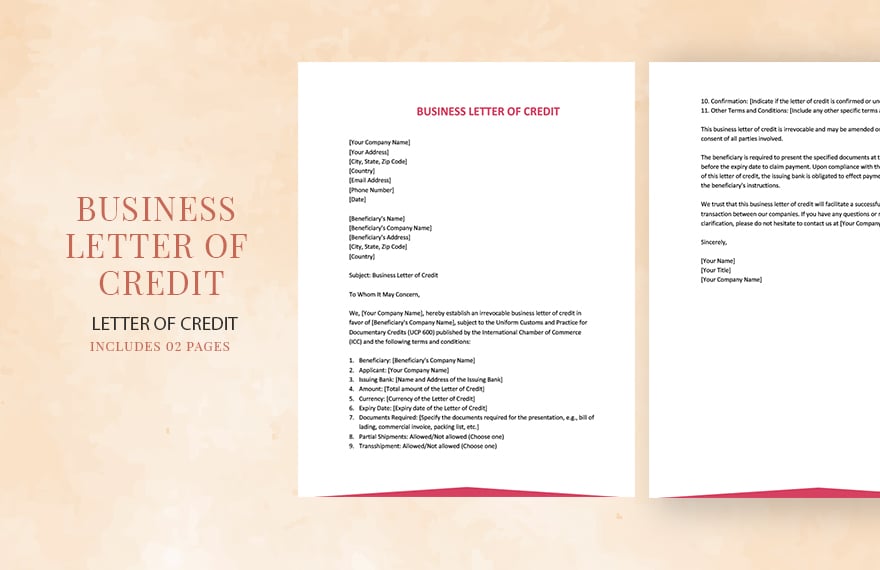 Business Letter Of Credit