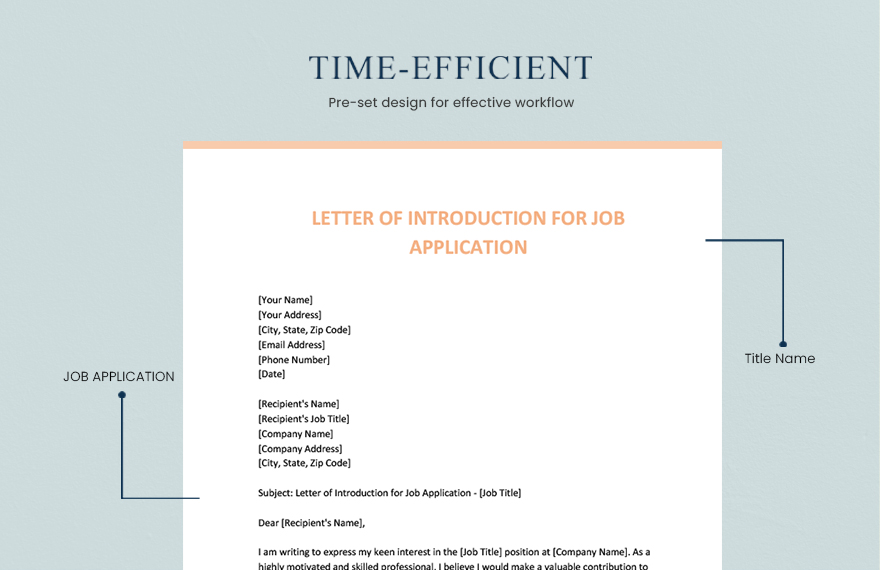 Letter Of Introduction For Job Application