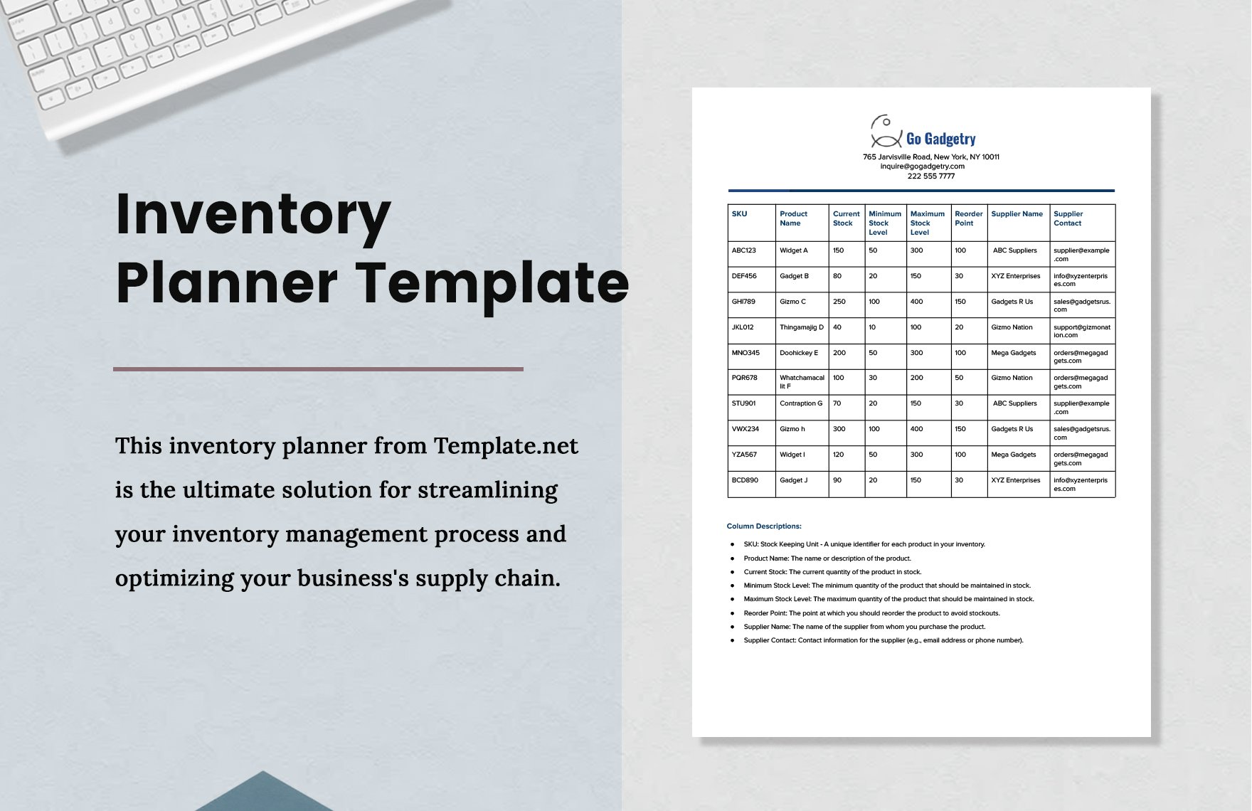 Inventory Planner Template