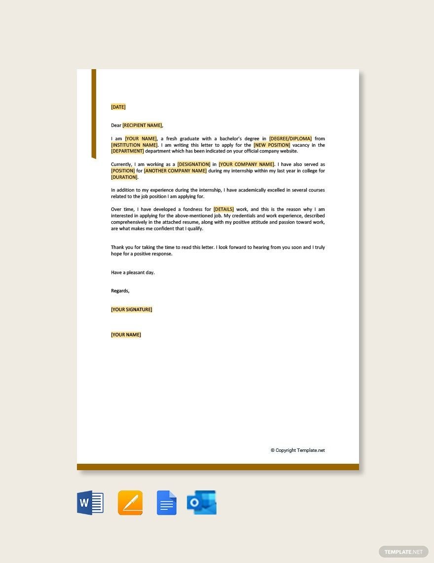 Free Simple Job Application Letter for Employment