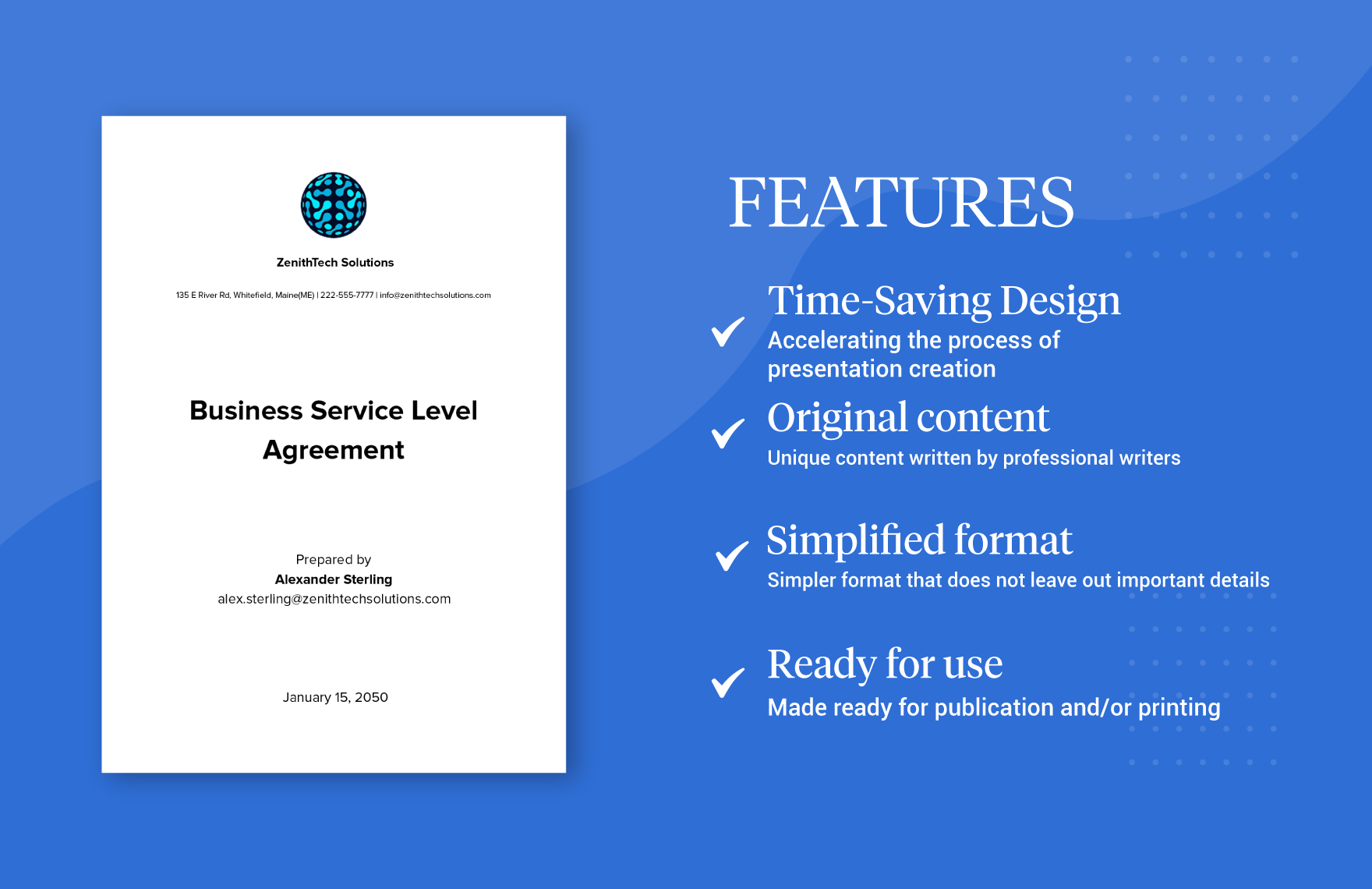 Business Service Level Agreement Template