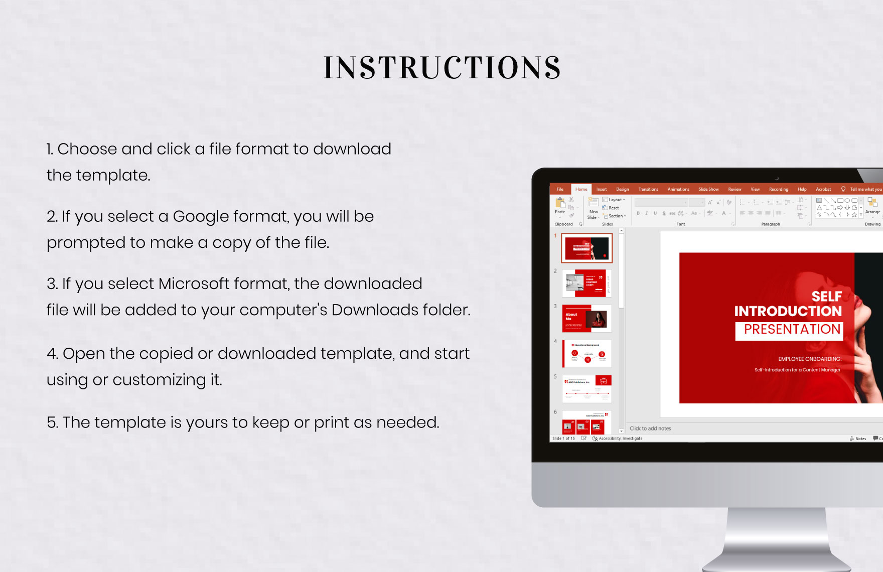 Free Self Introduction Presentation Template to Edit Online