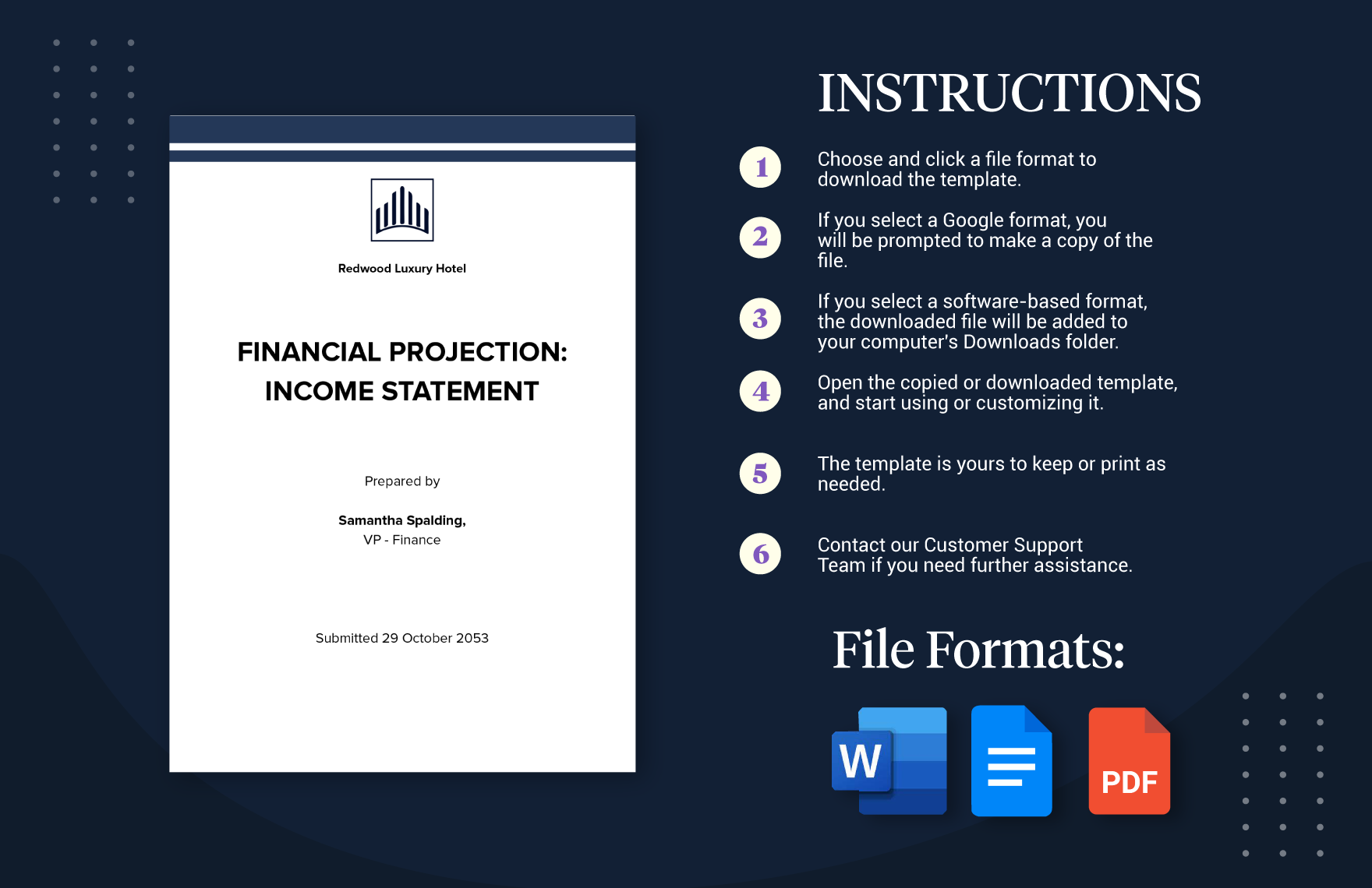 Income Statement Financial Projection Sample Template