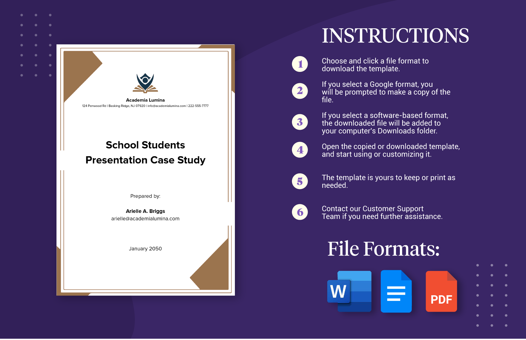 School Students Presentation Case Study Template
