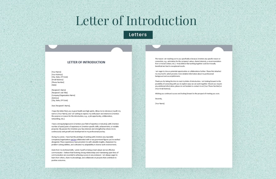 Free Letter of Introduction