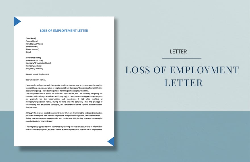 Loss Of Employment Letter 