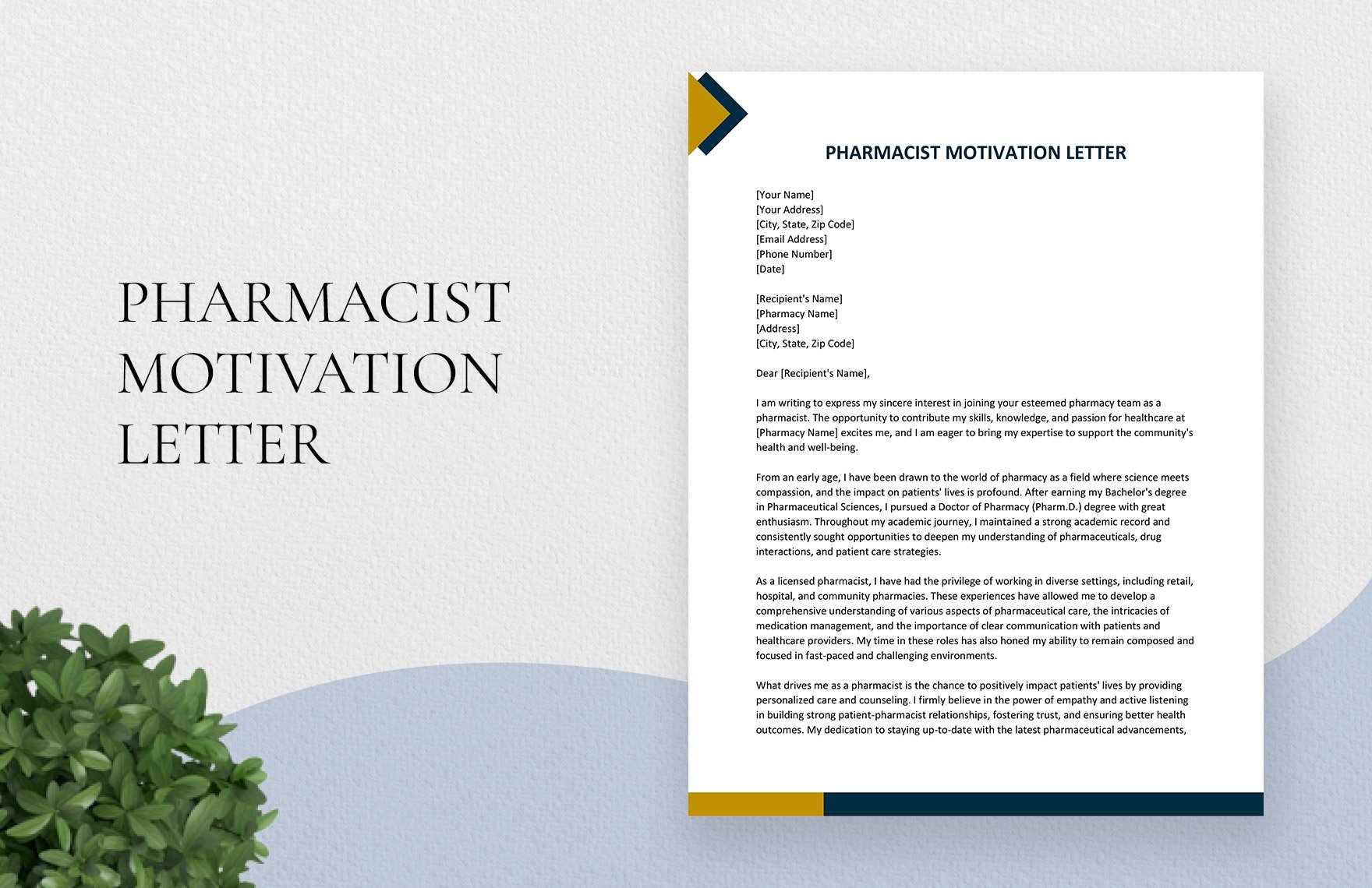 Pharmacist Motivation Letter