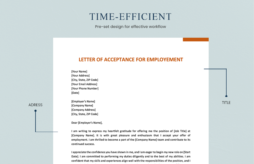 Letter Of Acceptance For Employment
