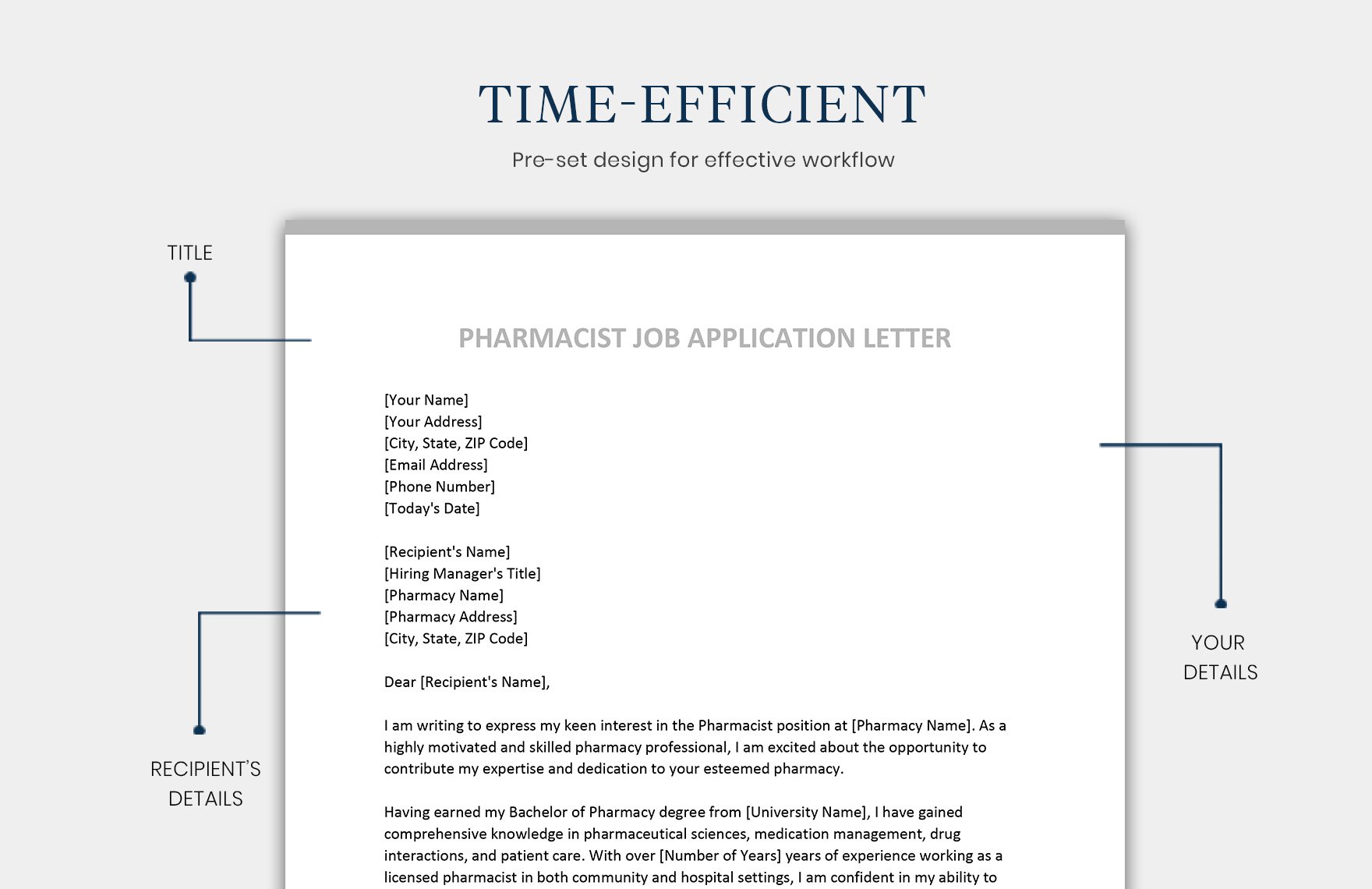 Pharmacist Job Application Letter