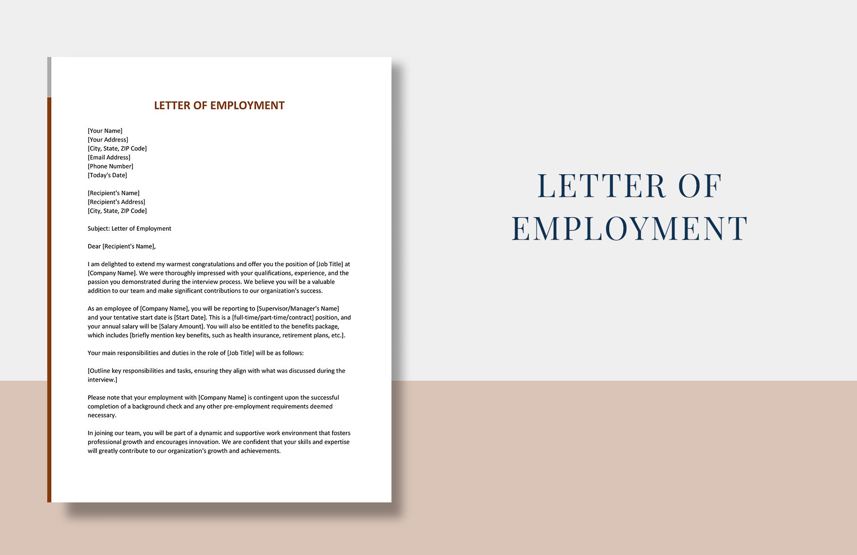 Free Letter of Employment