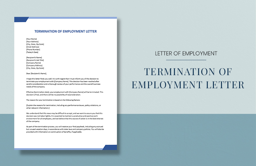 Termination Of Employment Letter Uk Example