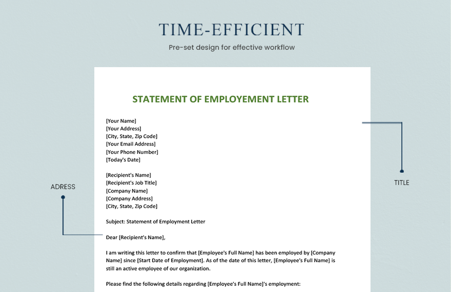 Statement Of Employment Letter