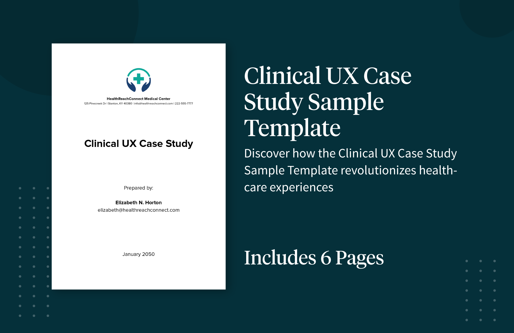 Clinical UX Case Study Sample Template in Word, Google Docs, PDF