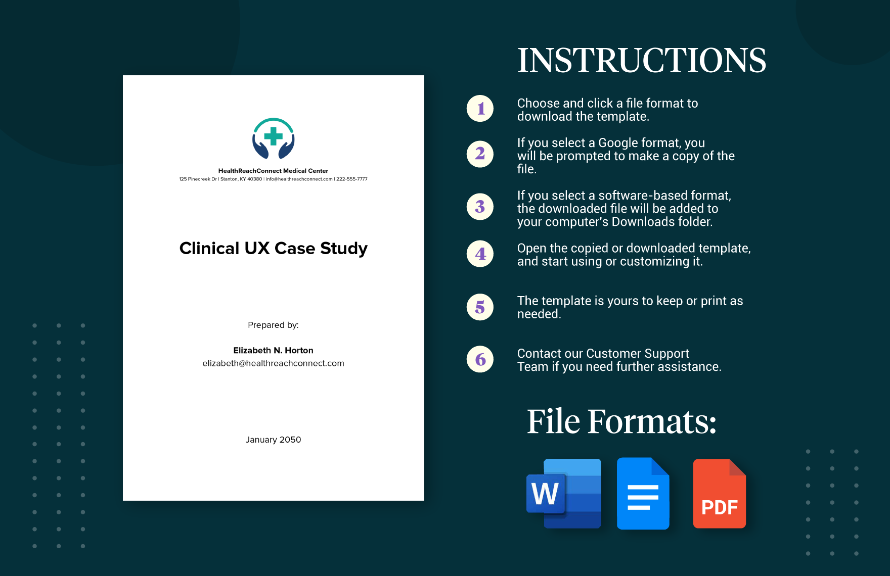 Clinical UX Case Study Sample Template