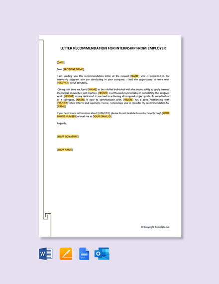 Recommendation Letter For Scholarship From Employer Template Google 