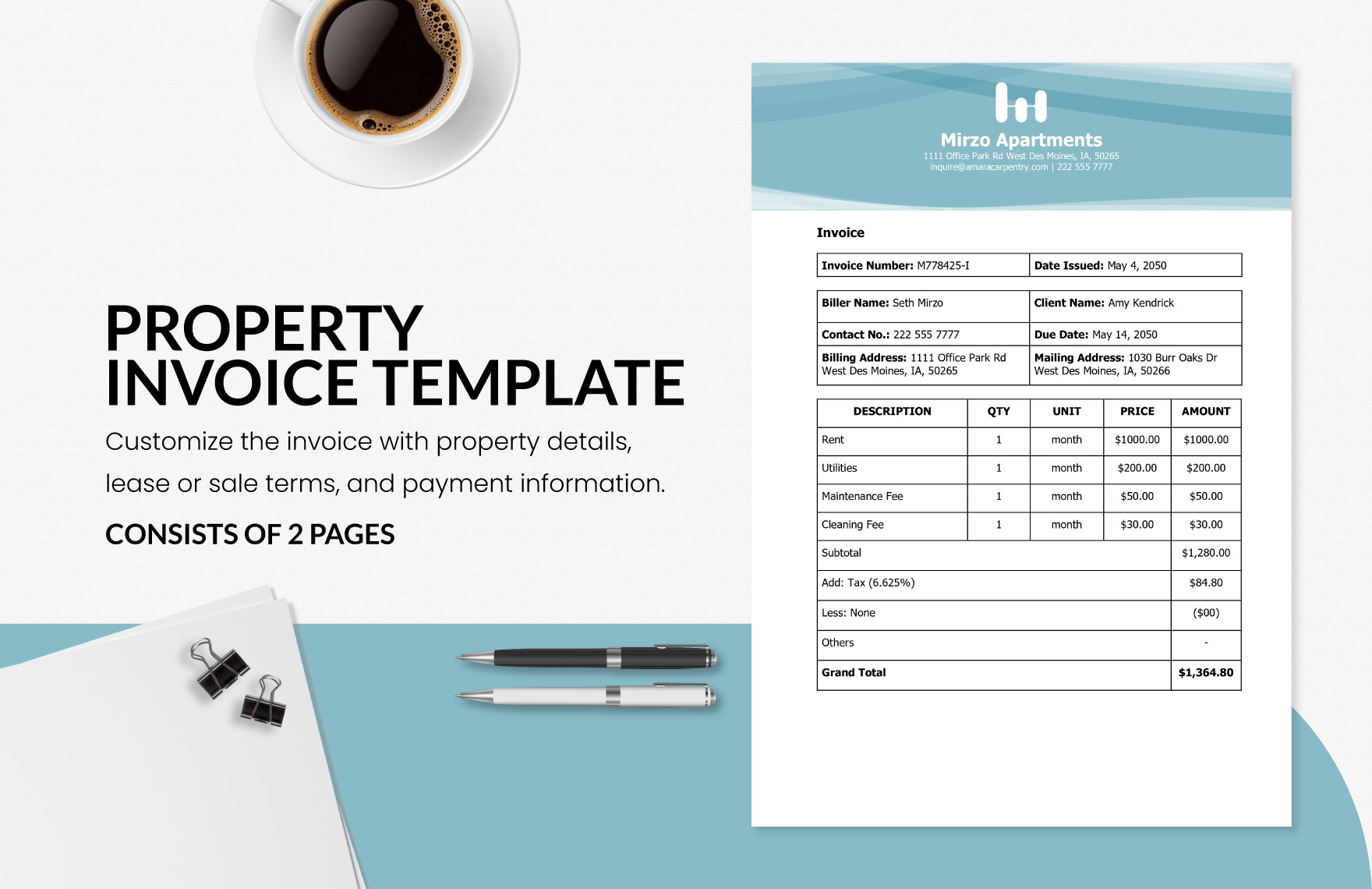 Free Property Invoice Template