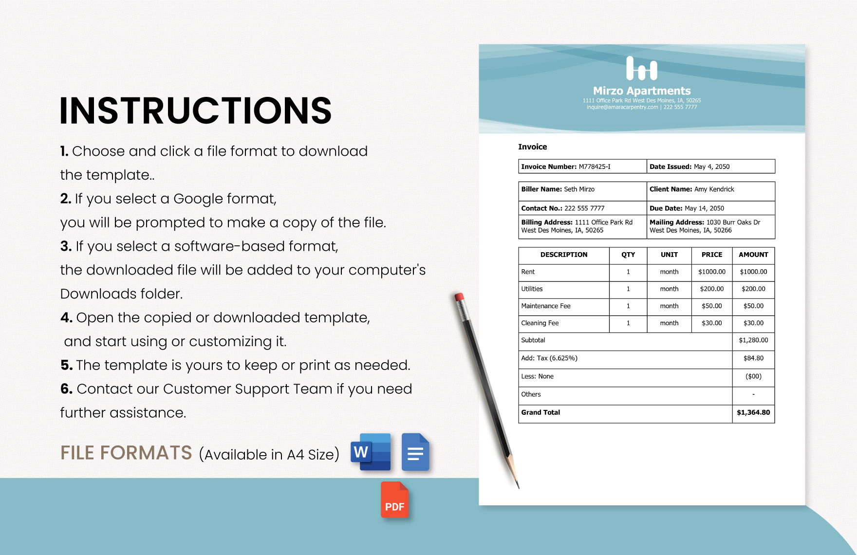 Property Invoice Template