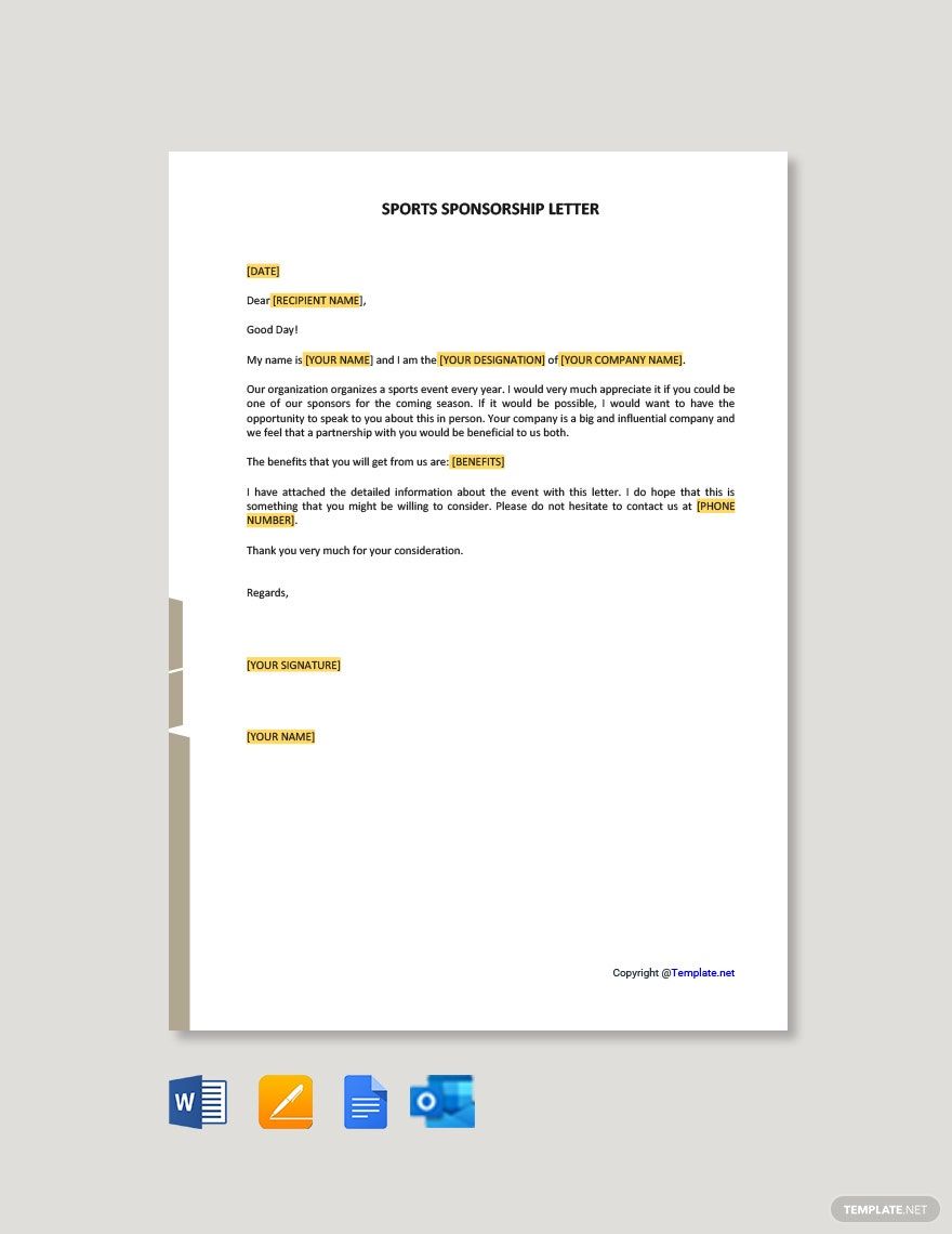 FREE Sports Sponsorship Letter PDF Template Download Template