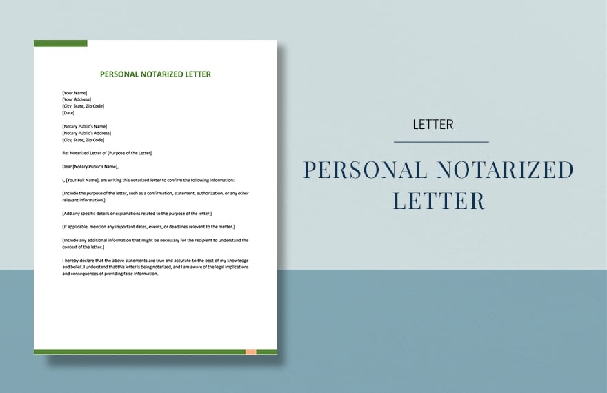 Personal Notarized Letter Template