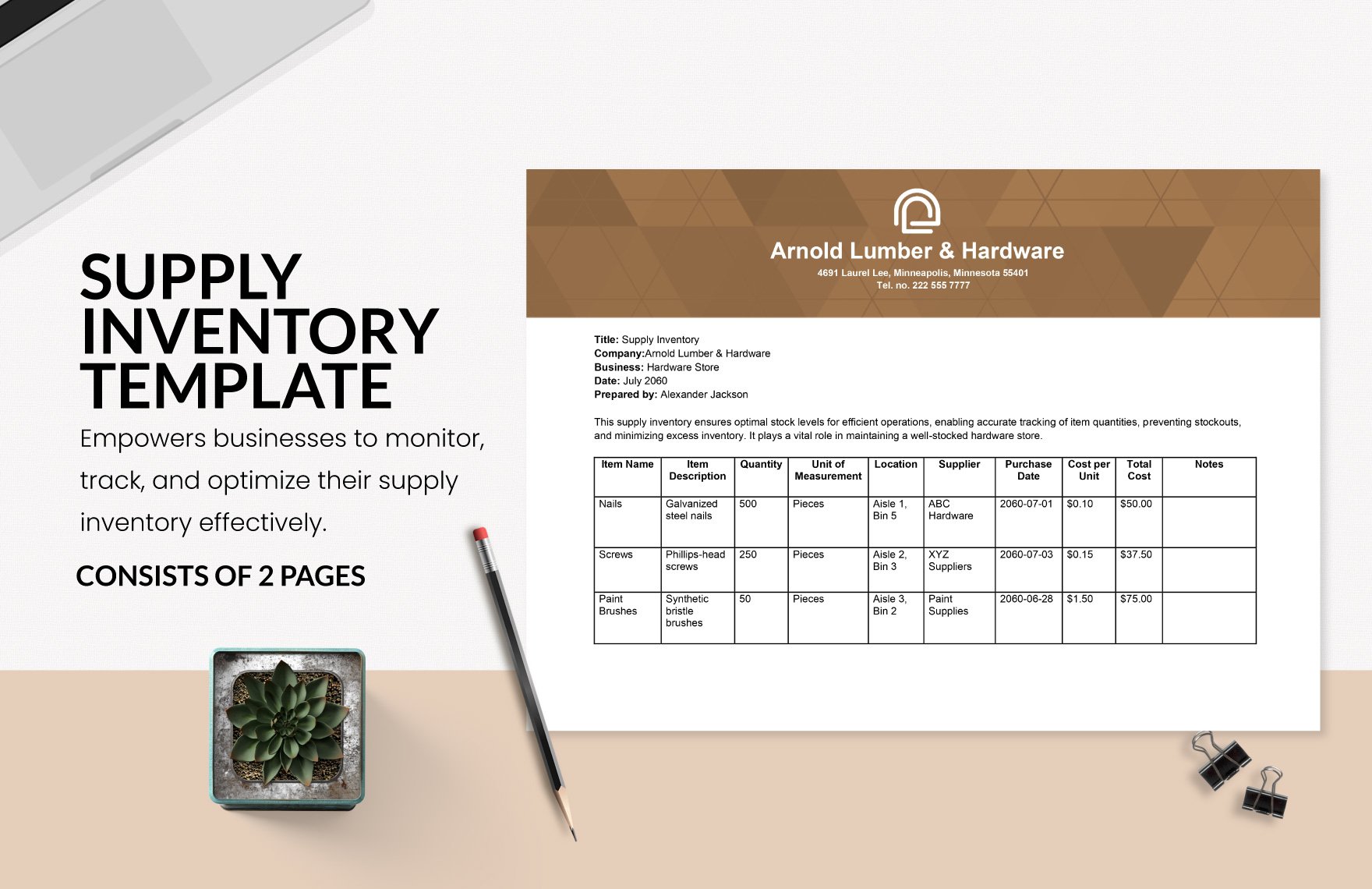 Supply Inventory Template