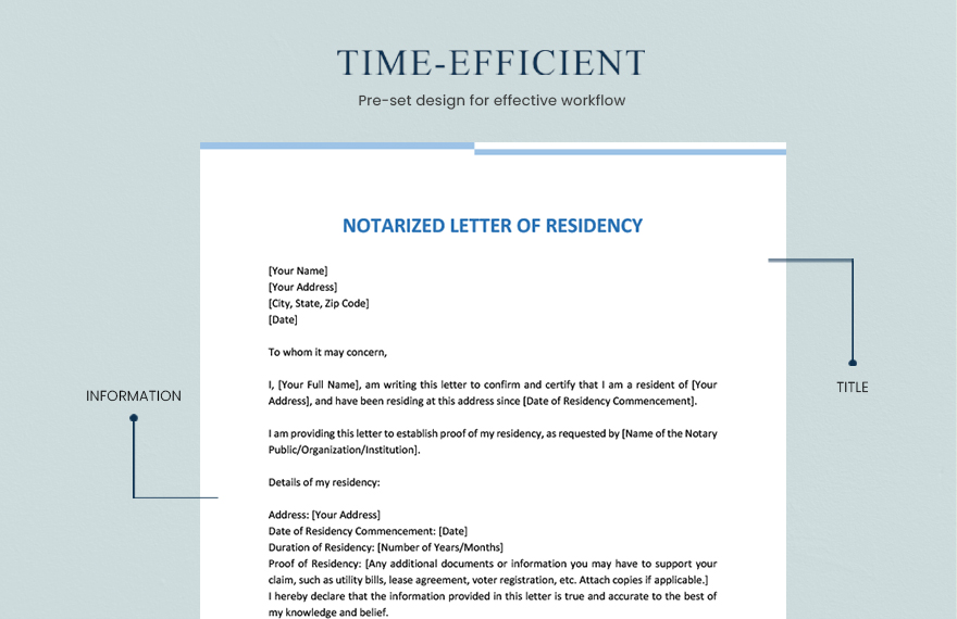 Notarized Letter Of Residency