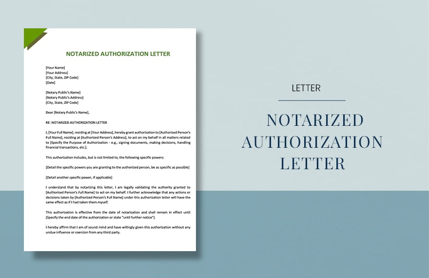 Notarized Authorization Letter