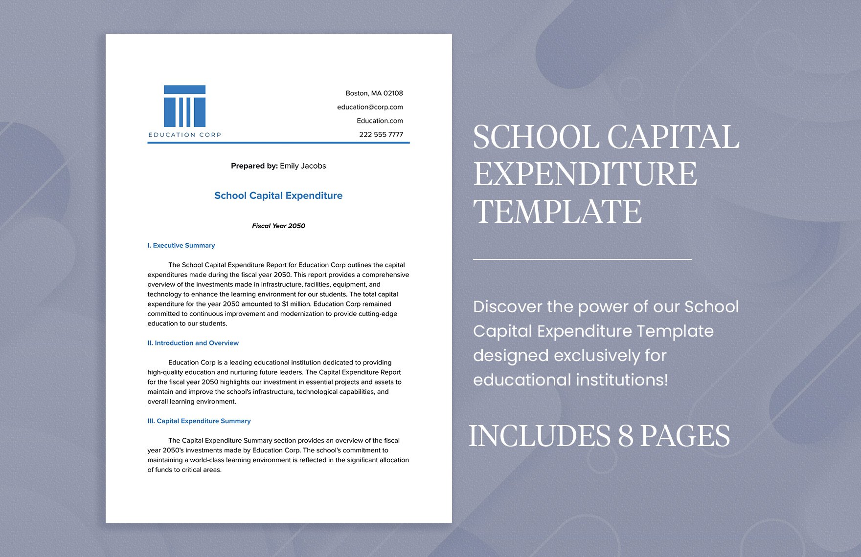 School Capital Expenditure Template